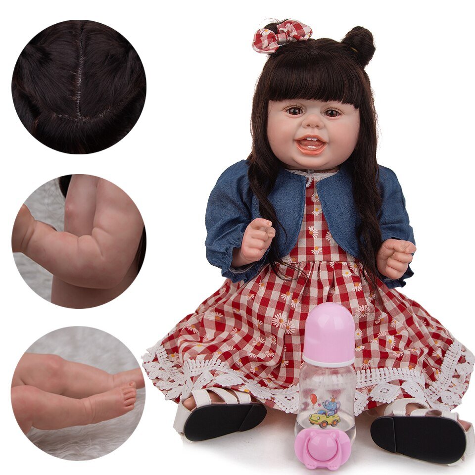 Boneca Bebê Reborn 55cm Corpo Silicone baby princesa em Promoção