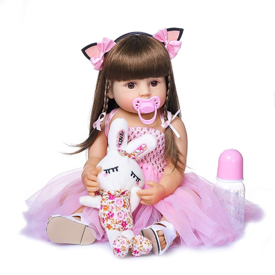 Boneca Bebê Reborn Realista de Silicone Menina 13 Itens - USA Magazine