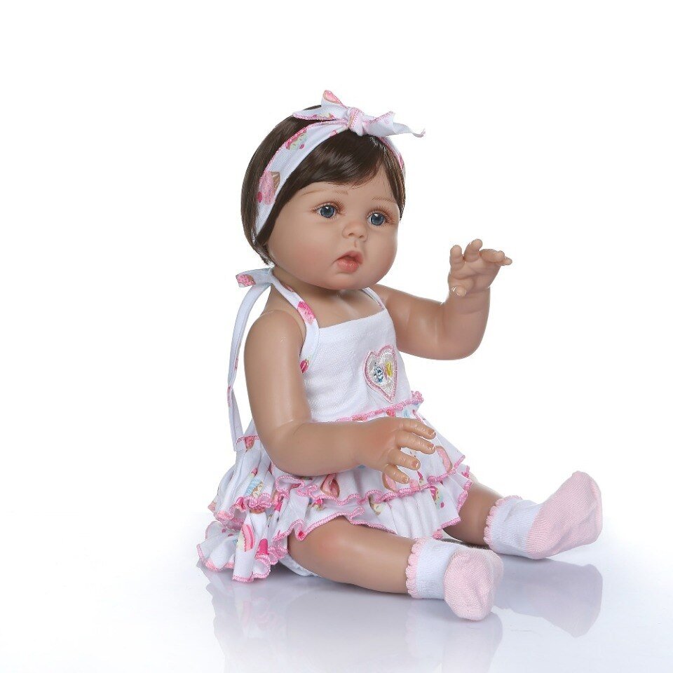 Boneca Bebê Reborn Menina Original Membros De Silicone 48 Cm