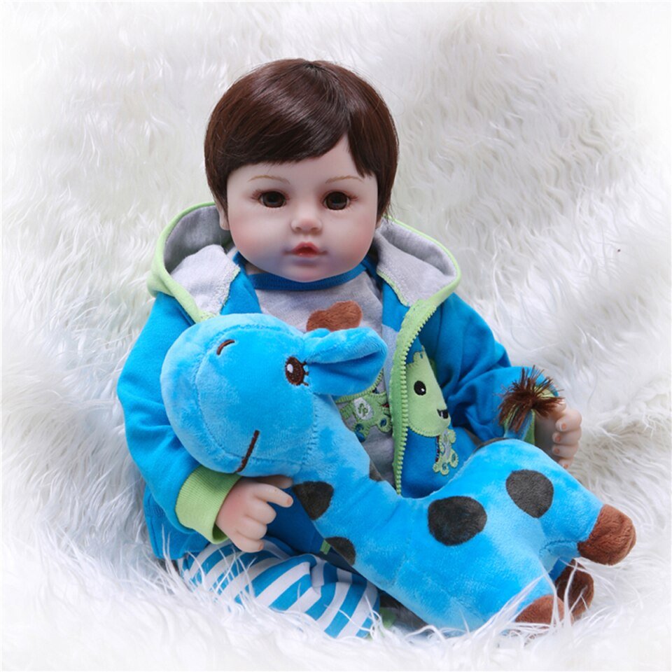 Lindo Bebe Reborn Menino Brinde Pelúcia Girafa 48cm - Boneca Reborn  Original Silicone