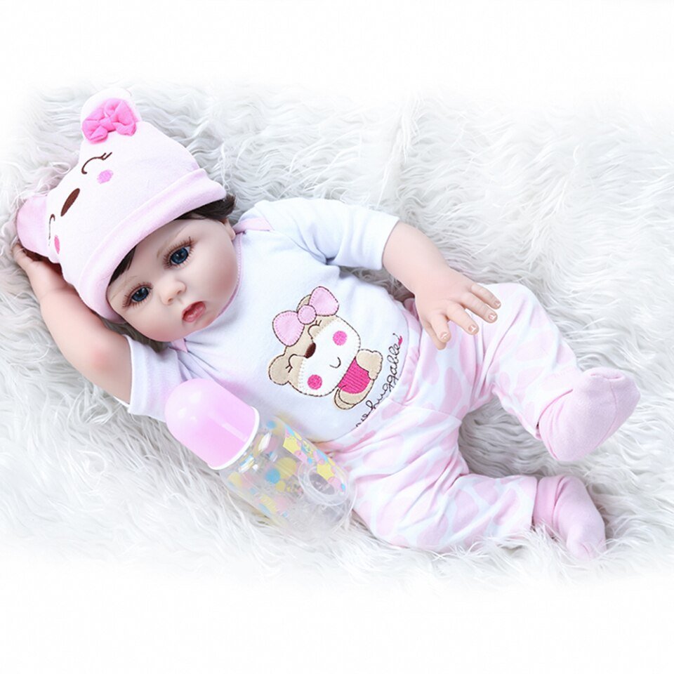 Bebê Boneca Reborn Original 100% Silicone Dormir + Coelha