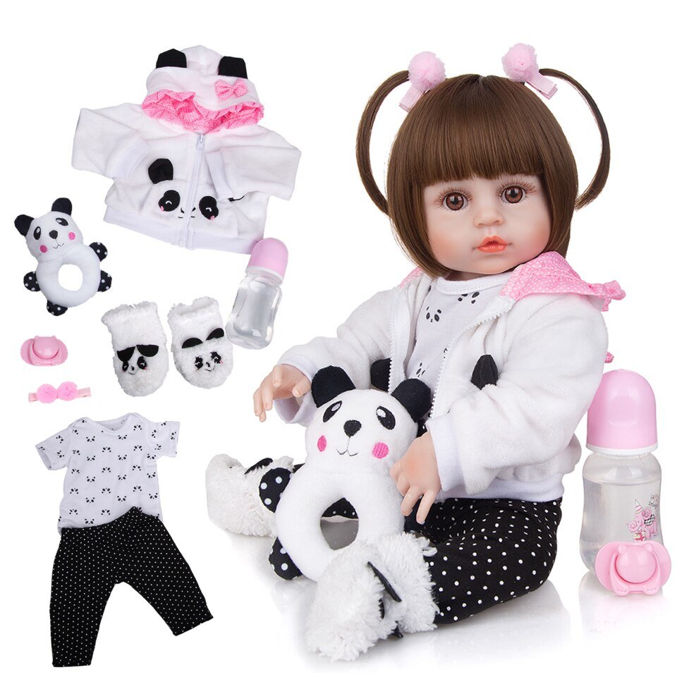 Mini Bebê Reborn 15 Cm Menina Roupa Acessórios 100% Silicone