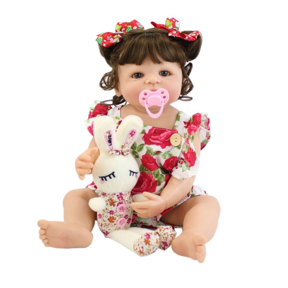 Bebe Reborn Menina 100% Silicone 55 Cm - Produto No Brasil