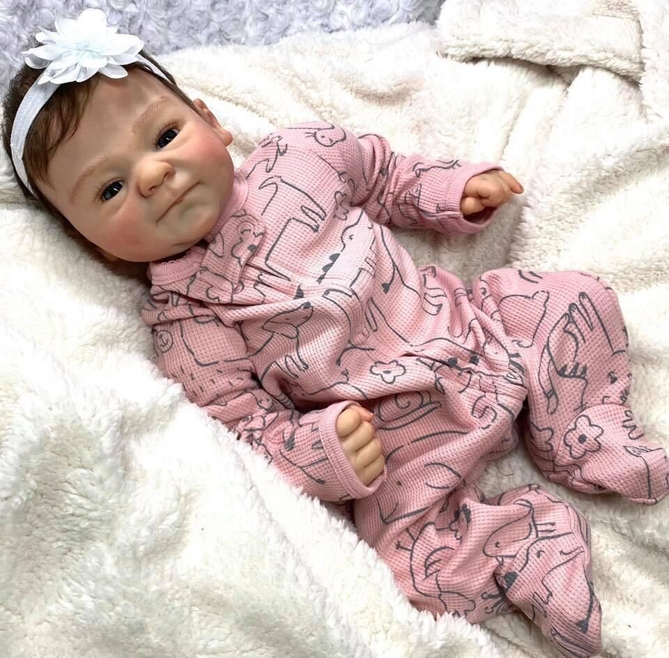 Boneca Bebê Reborn Corpo Tecido Dormindo 48cm - Boneca Reborn