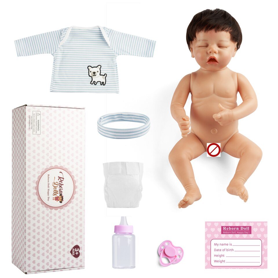 Bebe Reborn Menino Dormindo Corpo Silicone Feito A Mão