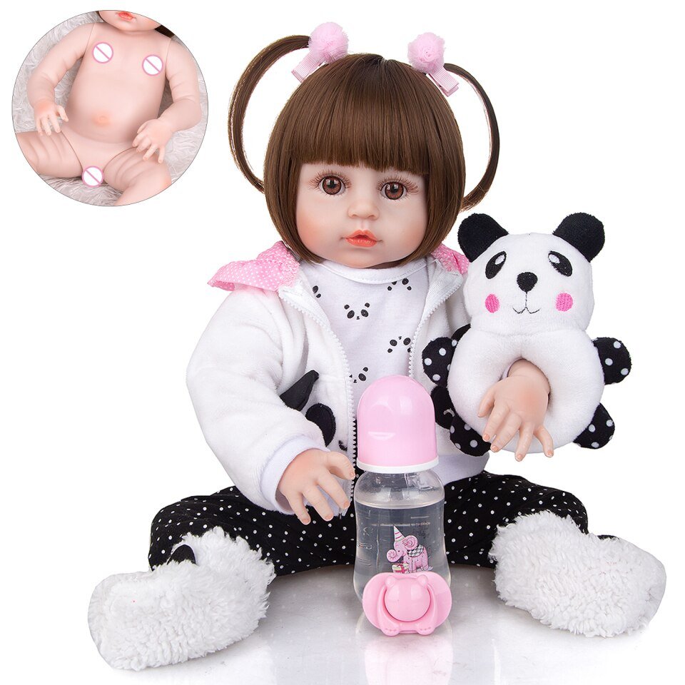 Boneca Bebê Reborn Corpo Silicone Com Enxoval Com Chupeta - ShopJJ