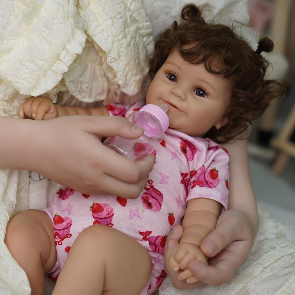 Boneca Bebê Reborn Rebeca Corpo de Tecido 50cm