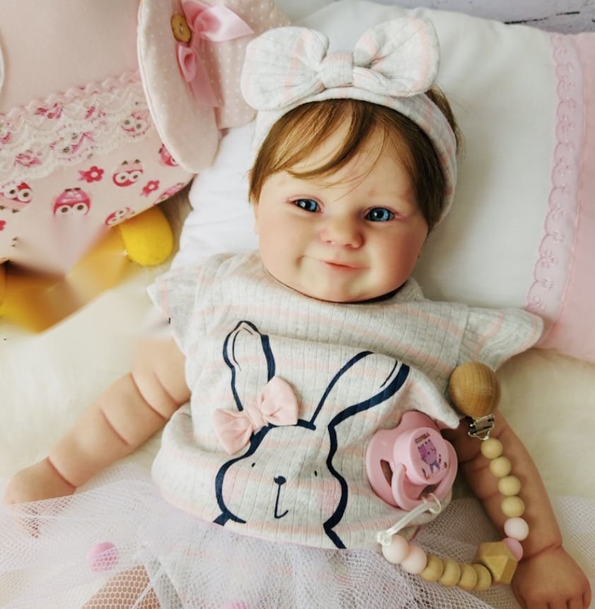 Boneca Bebê Reborn Menina Silicone 50cm com Acessórios Pode Dar Banho